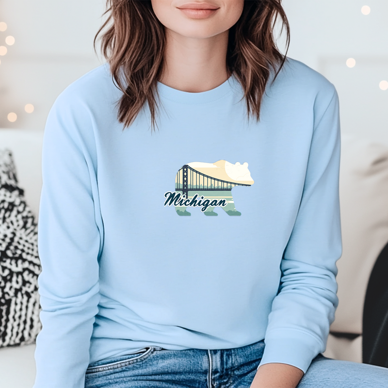 "Bear Bridge"Relaxed Fit Long Sleeve Unisex T-Shirt