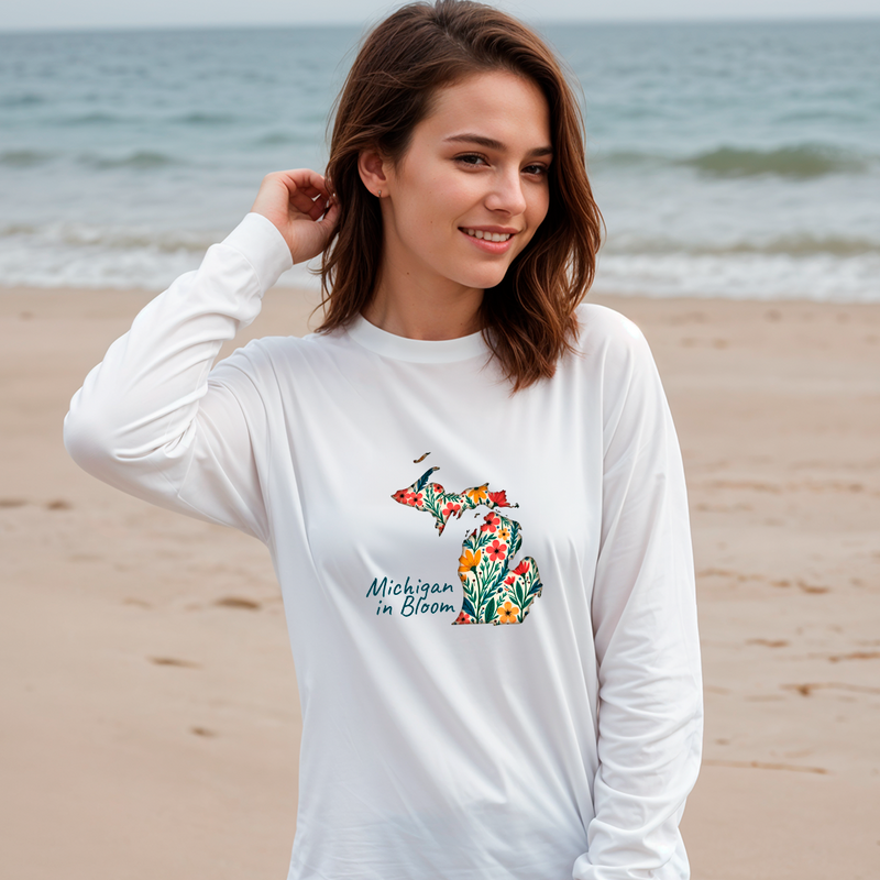 "Michigan In Bloom"Relaxed Fit Long Sleeve Unisex T-Shirt