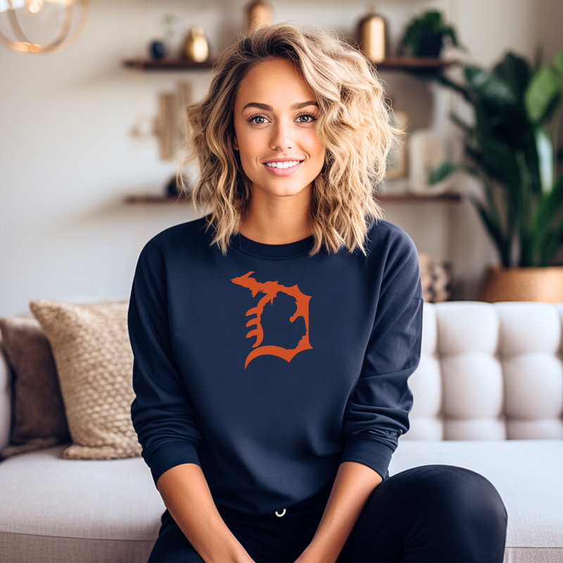 "Michigan D"Relaxed Fit Long Sleeve Unisex T-Shirt