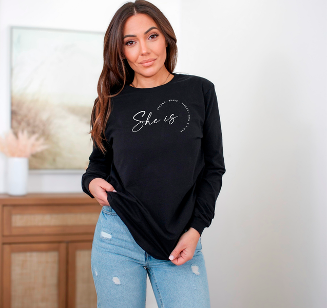 "She Is....."Relaxed Fit Long Sleeve Unisex T-Shirt