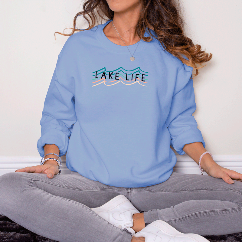 "Livin The Lake Life"Relaxed Fit Long Sleeve T-Shirt
