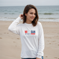 "Stars &Stripes"Relaxed Fit Long Sleeve Unisex T-Shirt