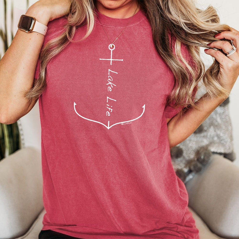 "Lake Life Anchor"Relaxed Fit Stonewashed Unisex T-Shirt