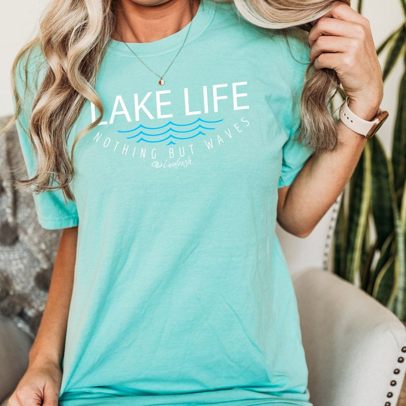 "Lake Life WAVES"Relaxed Fit Stonewashed T-Shirt