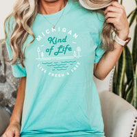 "Michigan Kind Of Life"Relaxed Fit Stonewashed T-Shirt