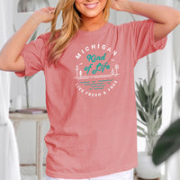"Michigan Kind Of Life"Relaxed Fit Stonewashed T-Shirt