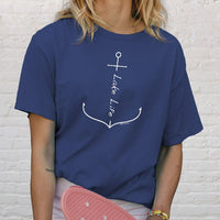 "Lake Life Anchor"Relaxed Fit Stonewashed T-Shirt