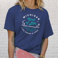 "Michigan Kind Of Life"Relaxed Fit Stonewashed T-Shirt
