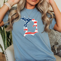 "Michigan D Flag"Relaxed Fit Stonewashed Unisex T-Shirt