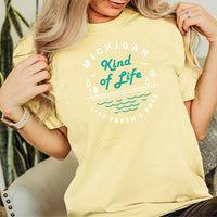 "Michigan Kind Of Life"Relaxed Fit Stonewashed T-Shirt