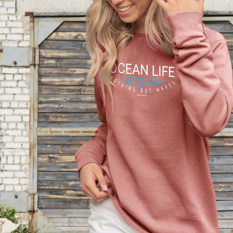 "Ocean Life"Women's Ultra Soft Wave Wash Crew Sweatshirt