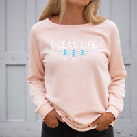 "Ocean Life"Women's Ultra Soft Wave Wash Crew Sweatshirt