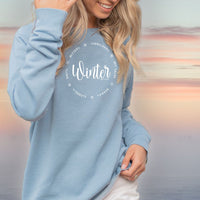 "All Things Winter"Women's Ultra Soft Wave Wash Crew Sweatshirt