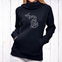 "Spooky Night"Women's Fleece Funnel Neck Pullover Hoodie