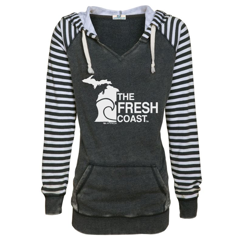 "Fresh Coast"Women's Striped Chalk Terry Pullover CLEARANCE
