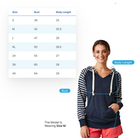 "Great Lakes Girl"Women's Striped Chalk Fleece Pullover