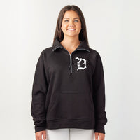 "Michigan D"Ladies Boxy 1/2 Zip Fleece