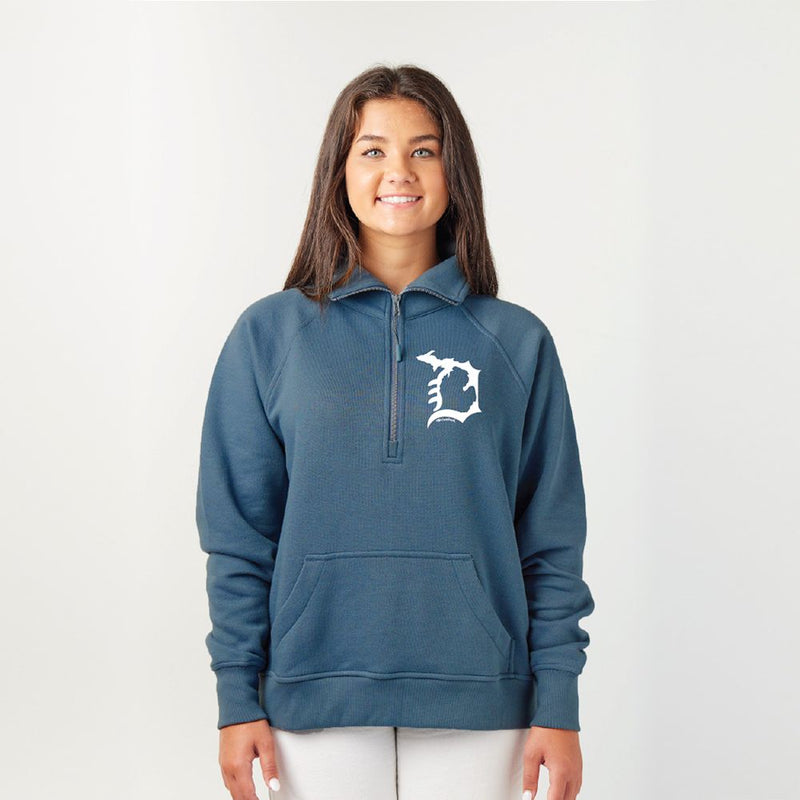 "Michigan D"Ladies Boxy 1/2 Zip Fleece