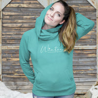 "Winter Majestic"Women's Fleece Funnel Neck Pullover Hoodie