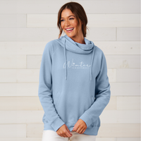 "Winter Majestic"Women's Fleece Funnel Neck Pullover Hoodie