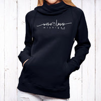 "Wine Lover"Women's Fleece Funnel Neck Pullover Hoodie