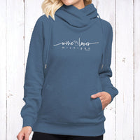 "Wine Lover"Women's Fleece Funnel Neck Pullover Hoodie