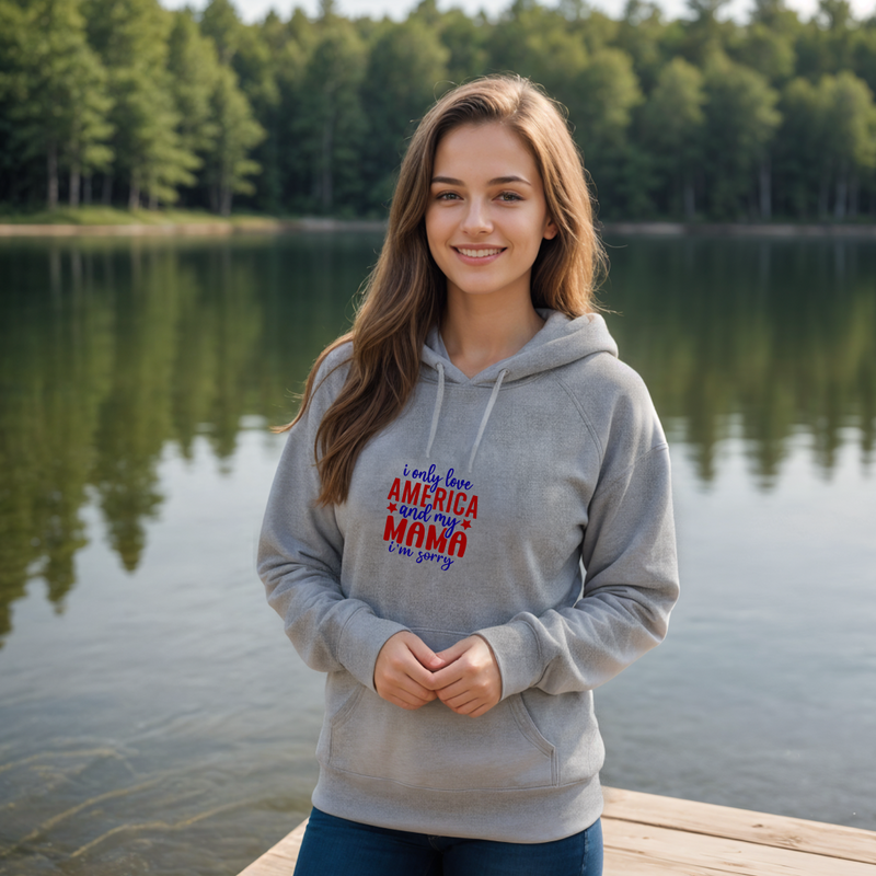 SALE "American Mama"Relaxed Fit Classic Unisex Hoodie