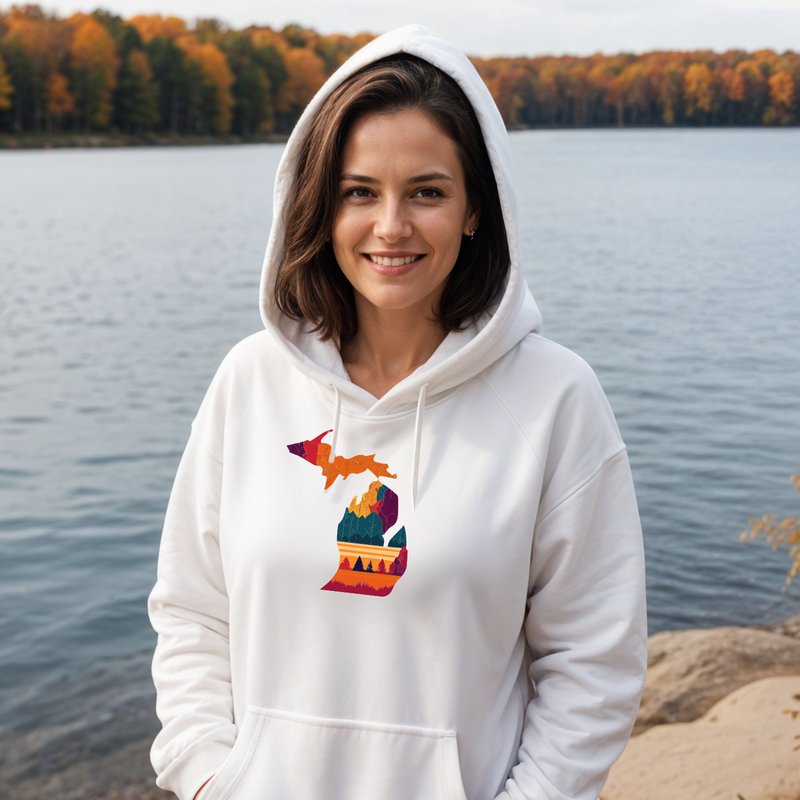 "Falling For Michigan"Relaxed Fit Classic Unisex Hoodie