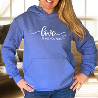 "Love Is All You Need"Relaxed Fit Classic Hoodie