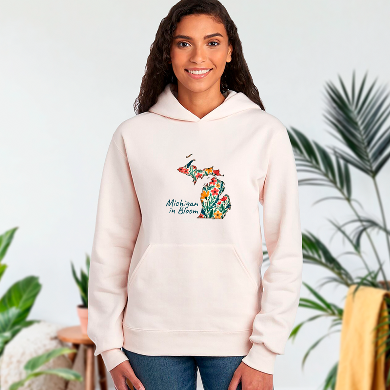 "Michigan In Bloom"Relaxed Fit Classic Unisex Hoodie