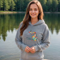 "Michigan In Bloom"Relaxed Fit Classic Unisex Hoodie