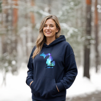"Bridge Northern Lights"Relaxed Fit Classic Unisex Hoodie