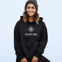 "Explore More"Relaxed Fit Classic Hoodie