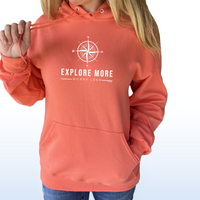 "Explore More"Relaxed Fit Classic Hoodie