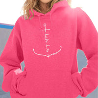 "Lake Life Anchor"Relaxed Fit Bright Classic Hoodie