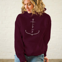 "Lake Life Anchor"Soft Style Relaxed Fit Hoodie