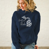 "Great Lakes Rocks"Soft Style Relaxed Fit Hoodie