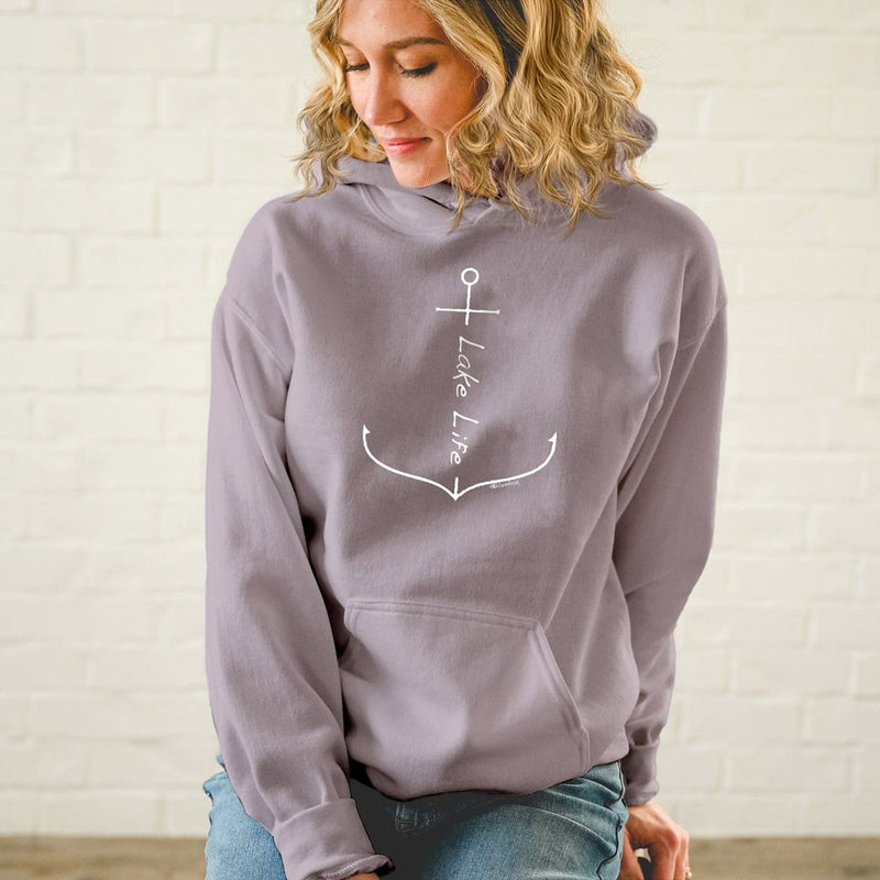"Lake Life Anchor"Soft Style Relaxed Fit Hoodie