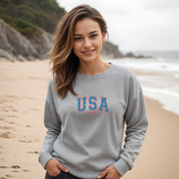 "USA 1776"Relaxed Fit Classic Crew Unisex Sweatshirt
