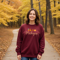 "Michigan Fall Life"Relaxed Fit Classic Crew Unisex Sweatshirt