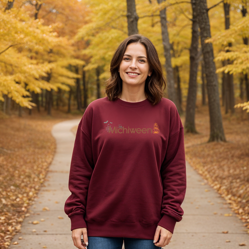 "Michiween"Relaxed Fit Classic Crew Unisex Sweatshirt