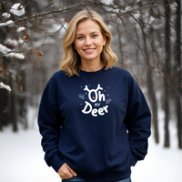 "Oh My Deer"Relaxed Fit Classic Crew Unisex Sweatshirt