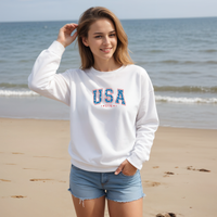 "USA 1776"Relaxed Fit Classic Crew Unisex Sweatshirt