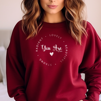 SALE "You Are Loved"Relaxed Fit Classic Crew Sweatshirt