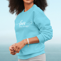 "Love Is All You Need"Relaxed Fit Classic Crew Sweatshirt