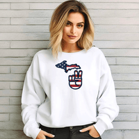 "Michigan Flag Peace"Relaxed Fit Classic Crew Unisex Sweatshirt