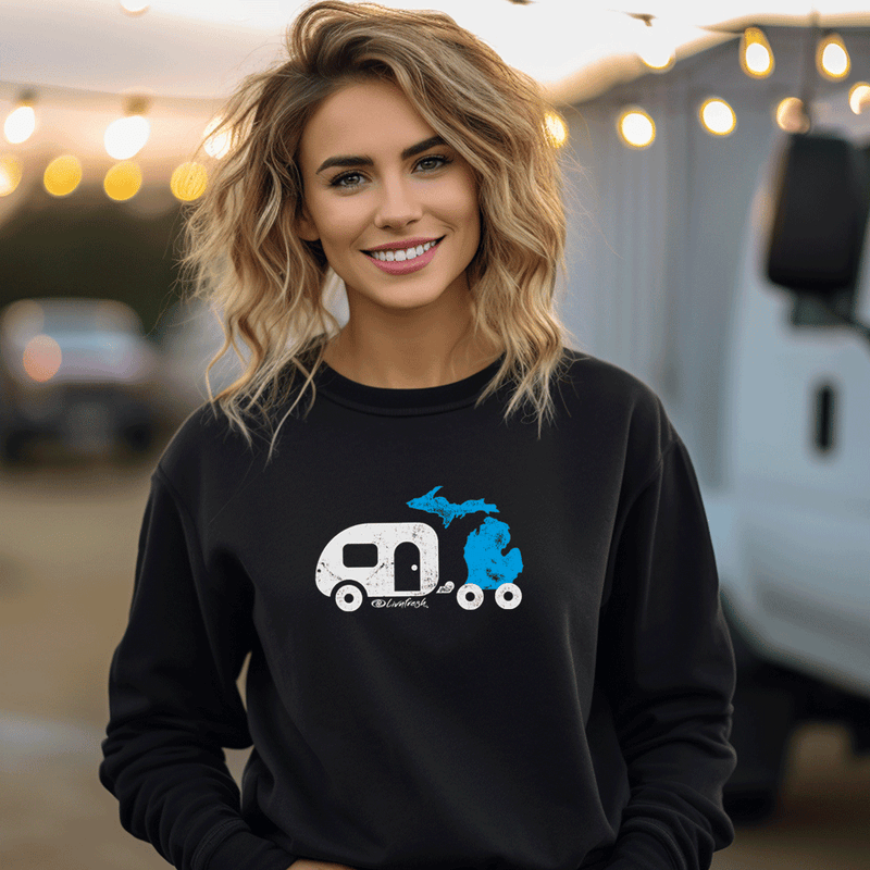 "Michigan Camper"Relaxed Fit Classic Crew Unisex Sweatshirt