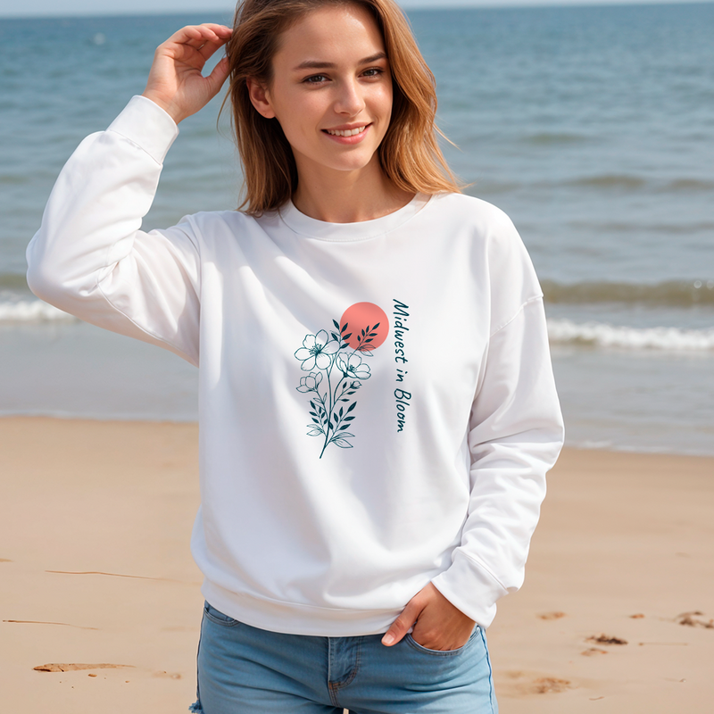 "Midwest In Bloom"Relaxed Fit Classic Crew Unisex Sweatshirt