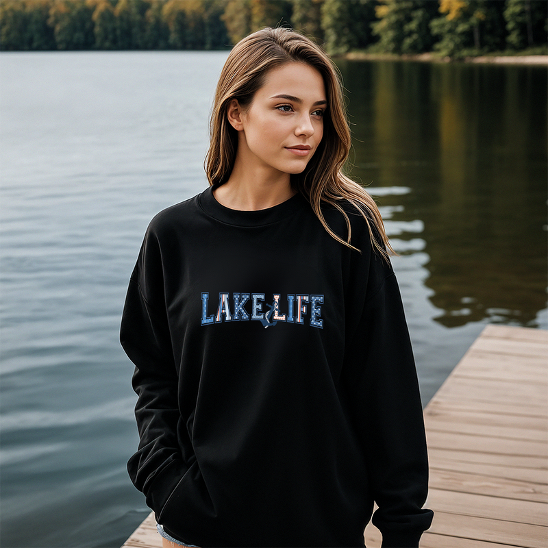 "American Lake Life"Relaxed Fit Bright Classic Crew Unisex Sweatshirt