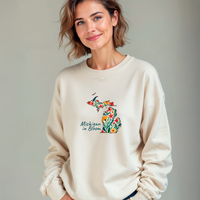 "Michigan In Bloom"Relaxed Fit Classic Crew Unisex Sweatshirt